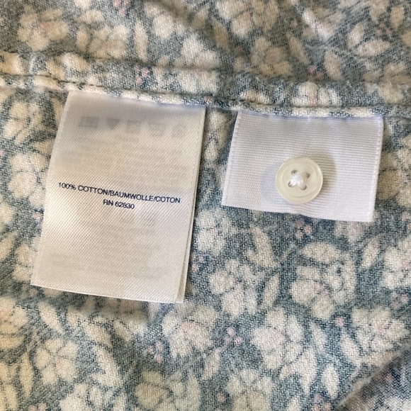 Lands’ End Cotton Flannel Teal Floral Tunic PETITE - Picture 6 of 6